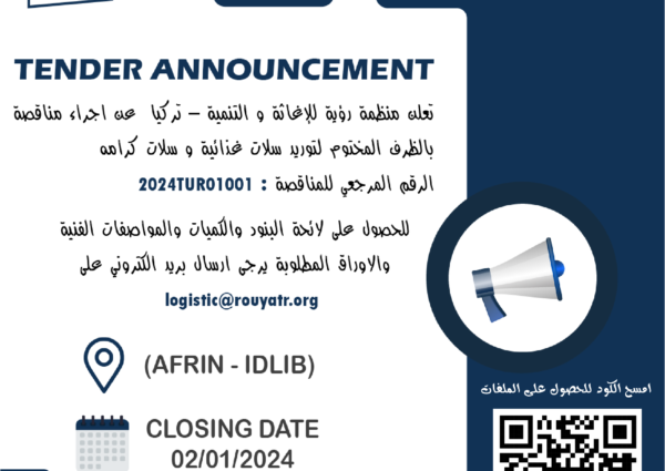 Tender announcement in sealed envelope